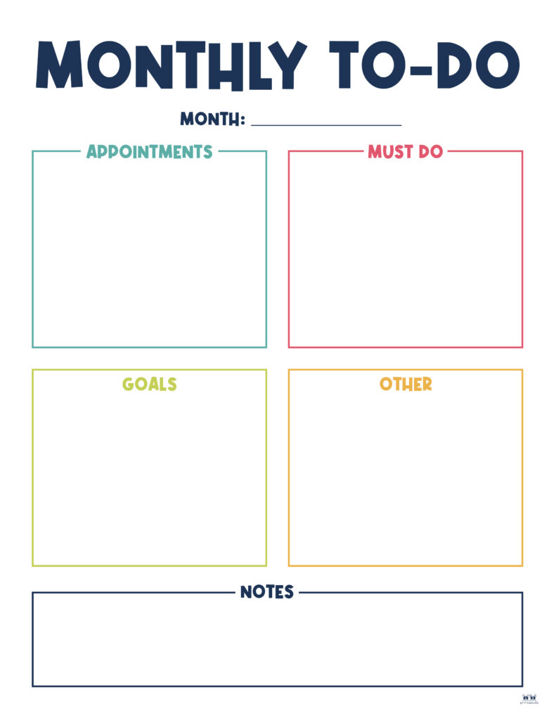 Printable Monthly To-Do List-List 4