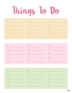To Do Lists - 31 FREE Printables | Printabulls