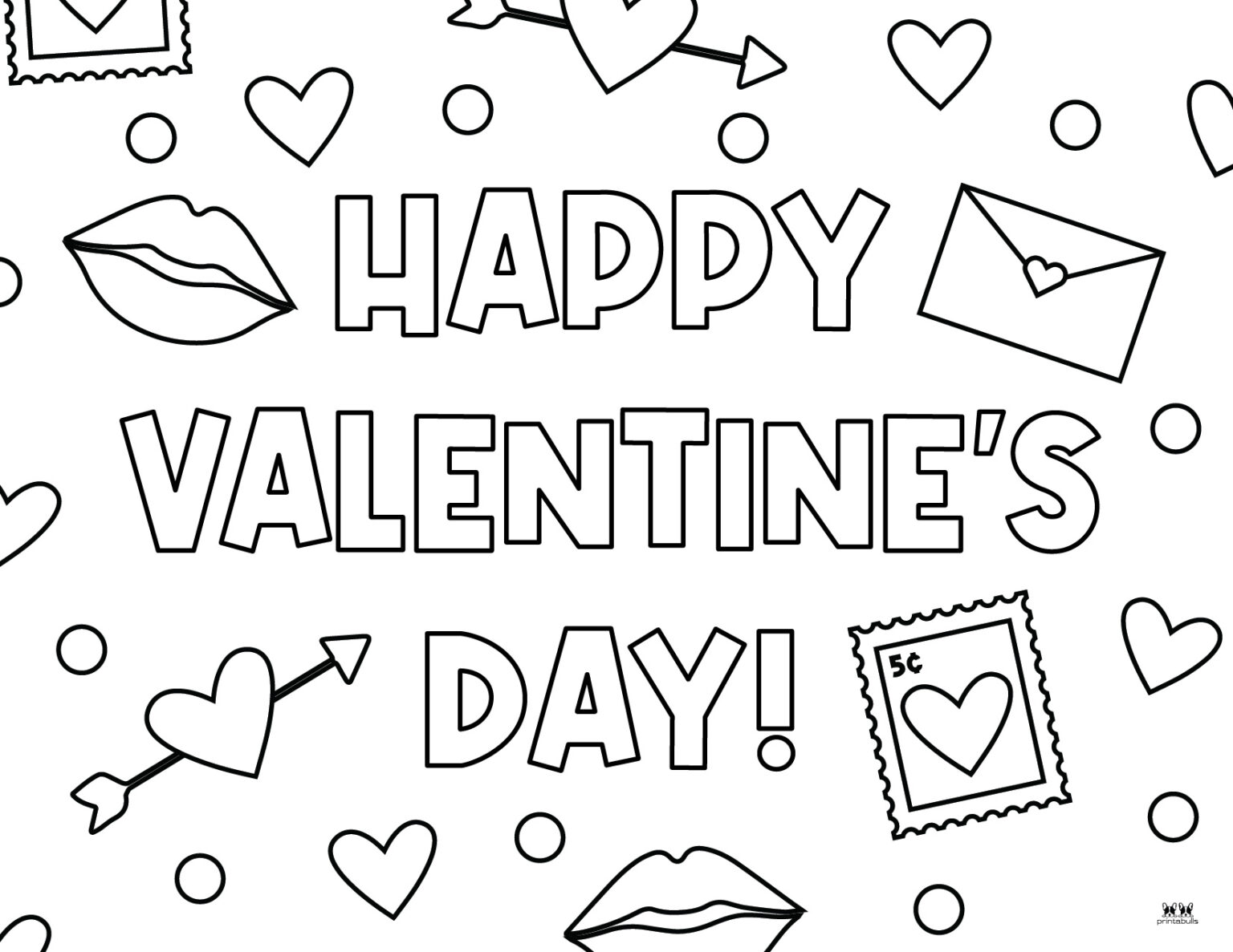 Valentine's Day Coloring Pages - 100 FREE Printables | Printabulls