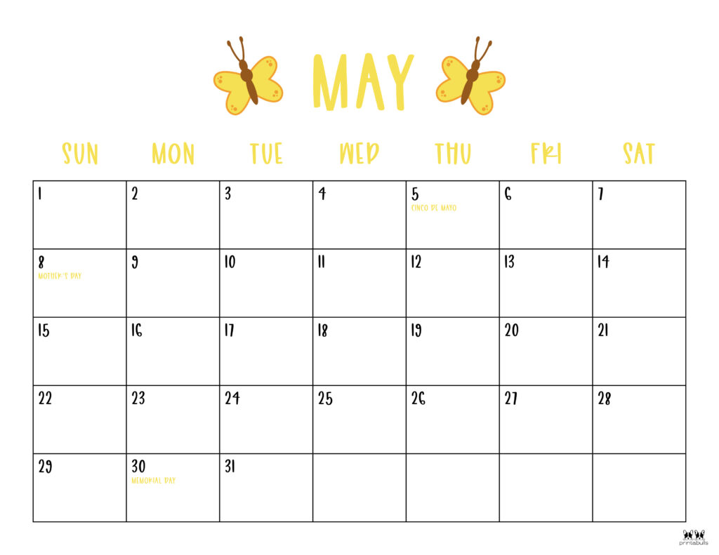 Printable May 2022 Calendar-Style 10