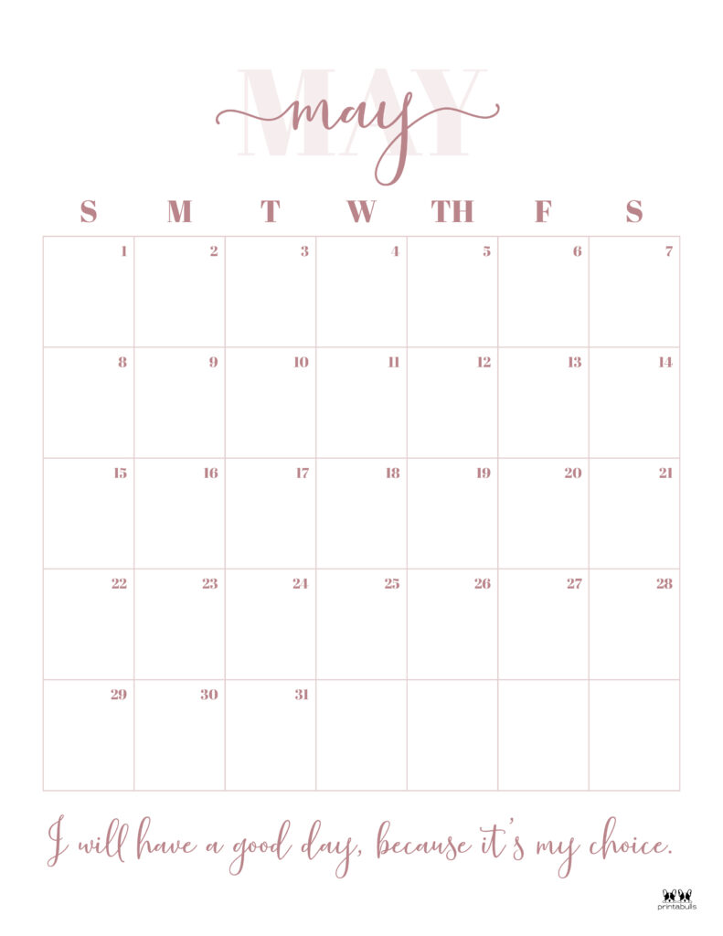 Printable May 2022 Calendar-Style 13