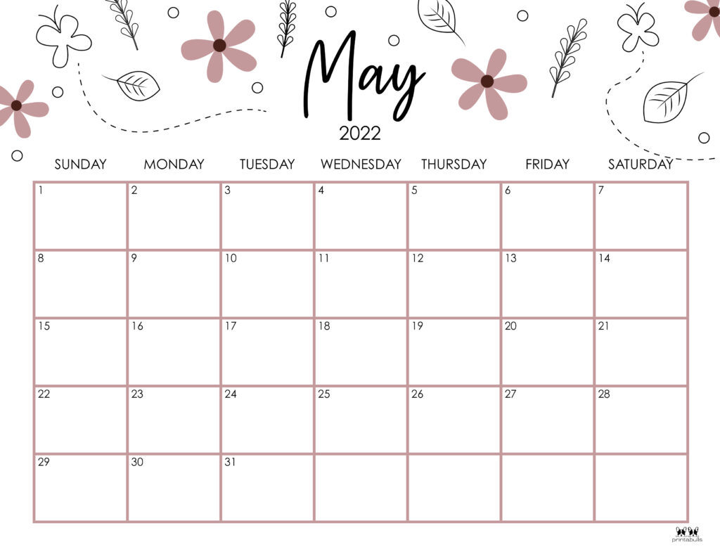 Printable May 2022 Calendar-Style 15