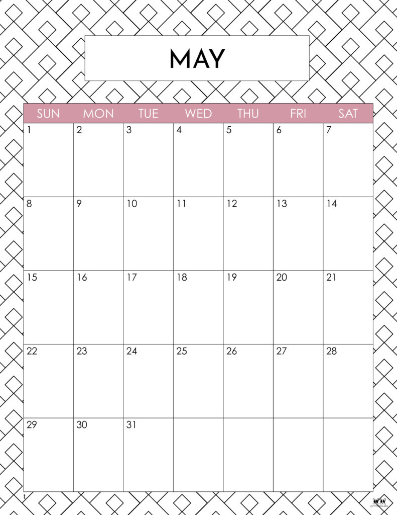 Printable May 2022 Calendar-Style 25