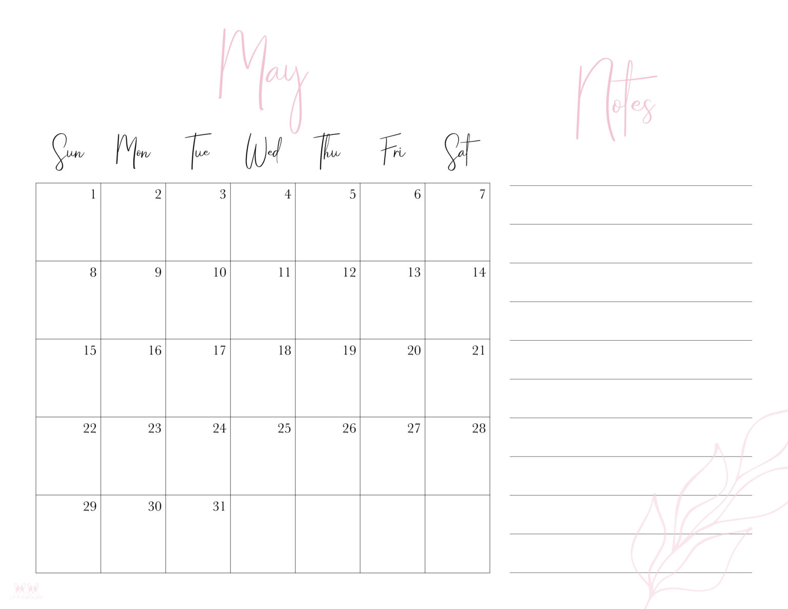 May 2022 Calendars 25 FREE Printable - Printable May 2022 Calendar Style 7 1536x1187