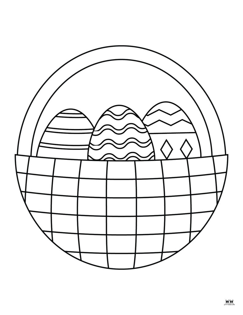Printable Easter Coloring Page-Baskets 1