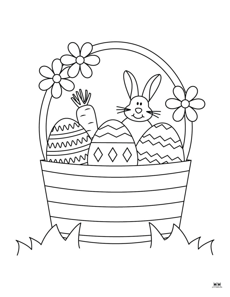 Printable Easter Coloring Page-Baskets 3