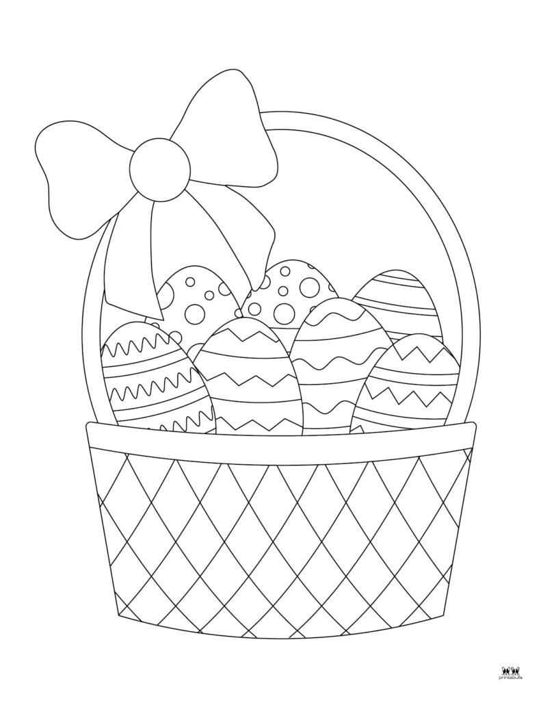 Printable Easter Coloring Page-Baskets 8