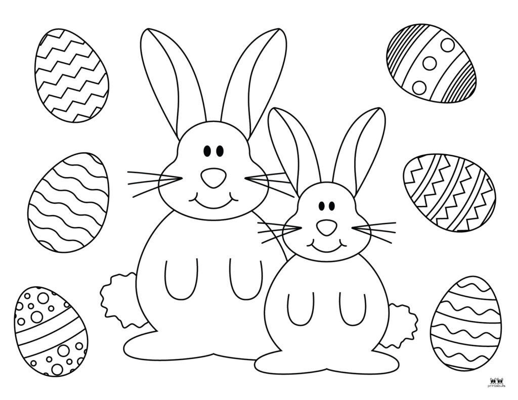 Printable Easter Coloring Page-Bunny 13