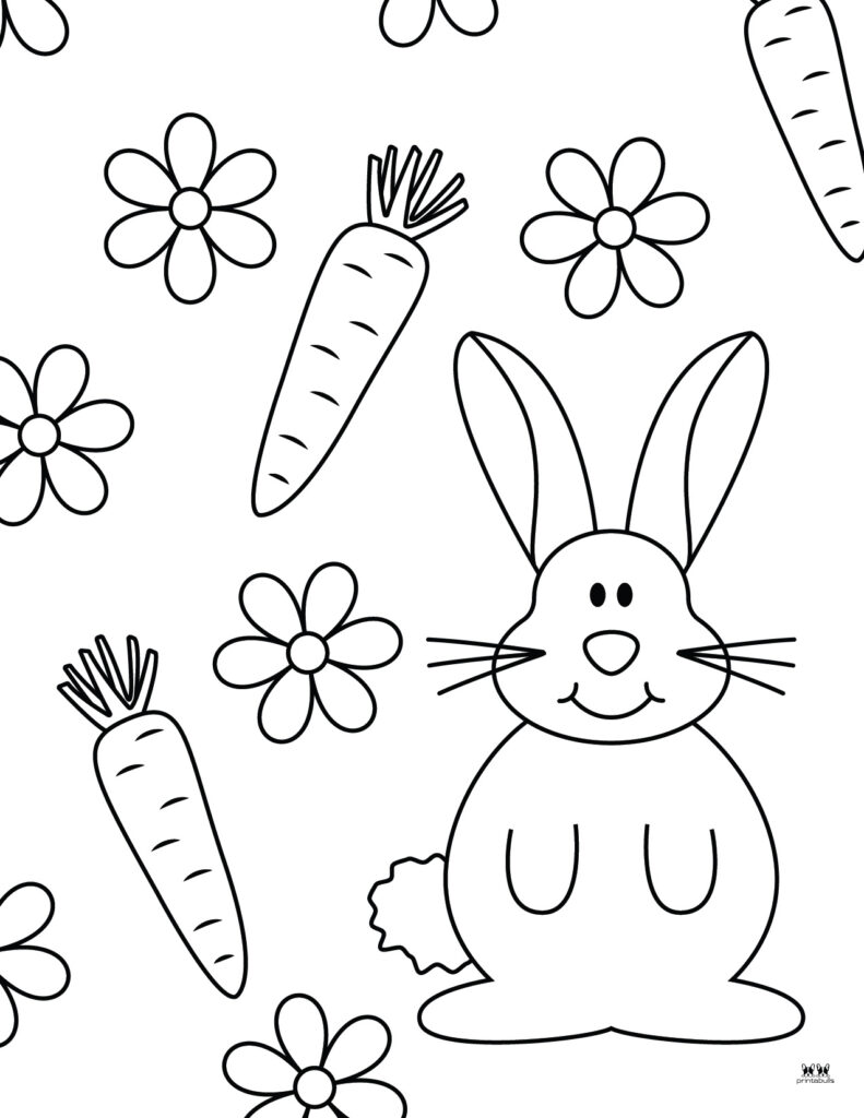 Printable Easter Coloring Page-Bunny 19