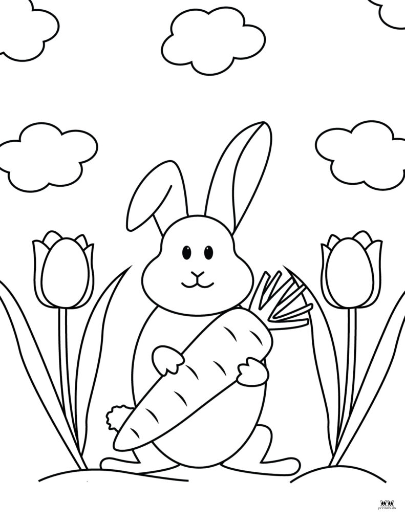 Printable Easter Coloring Page-Bunny 28