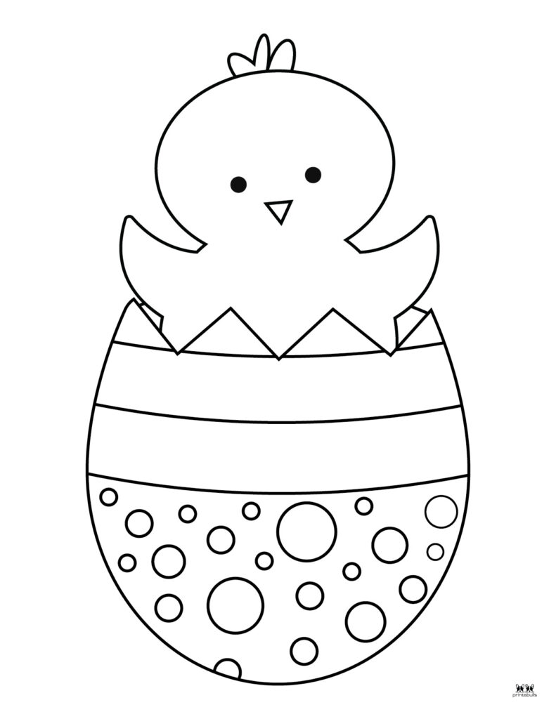 Printable Easter Coloring Page-Chicks 1