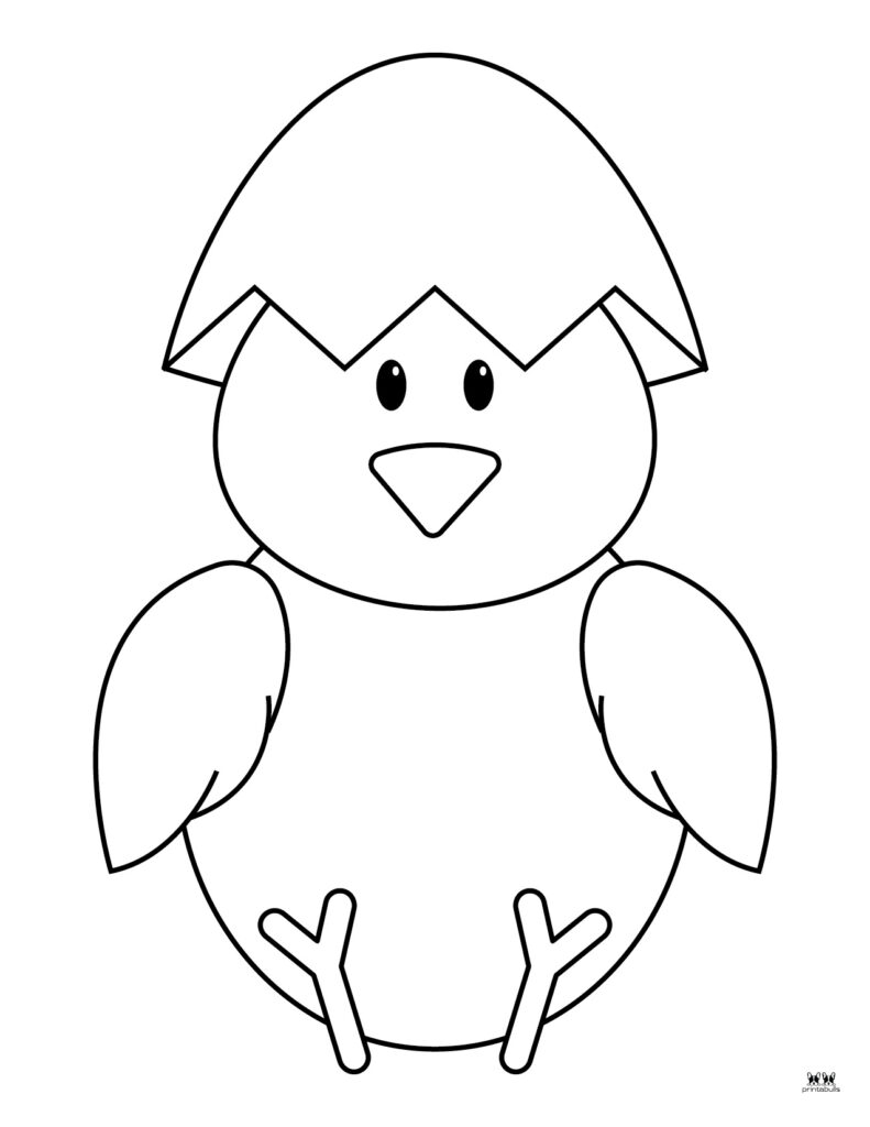 Printable Easter Coloring Page-Chicks 3