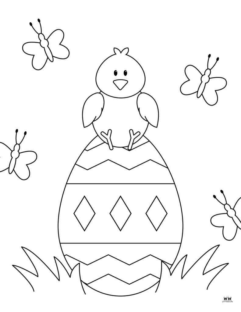 Printable Easter Coloring Page-Chicks 4