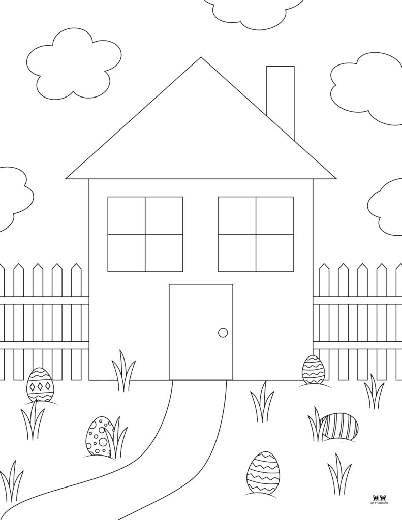 Printable Easter Coloring Page-Eggs 1