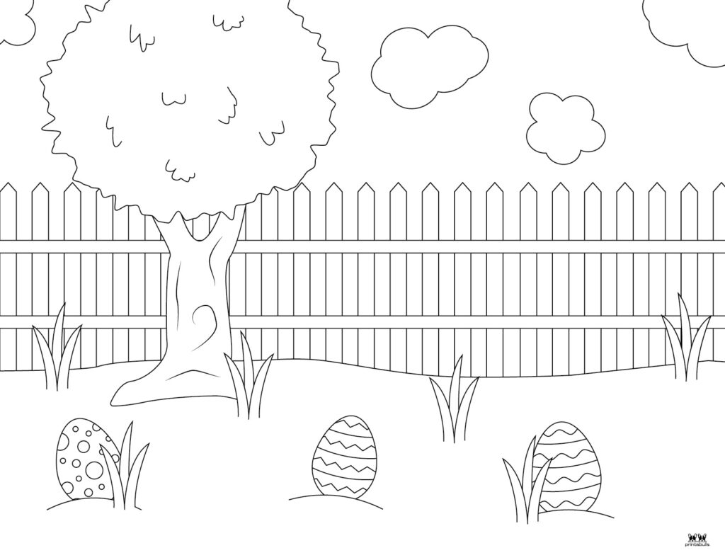 Printable Easter Coloring Page-Eggs 19