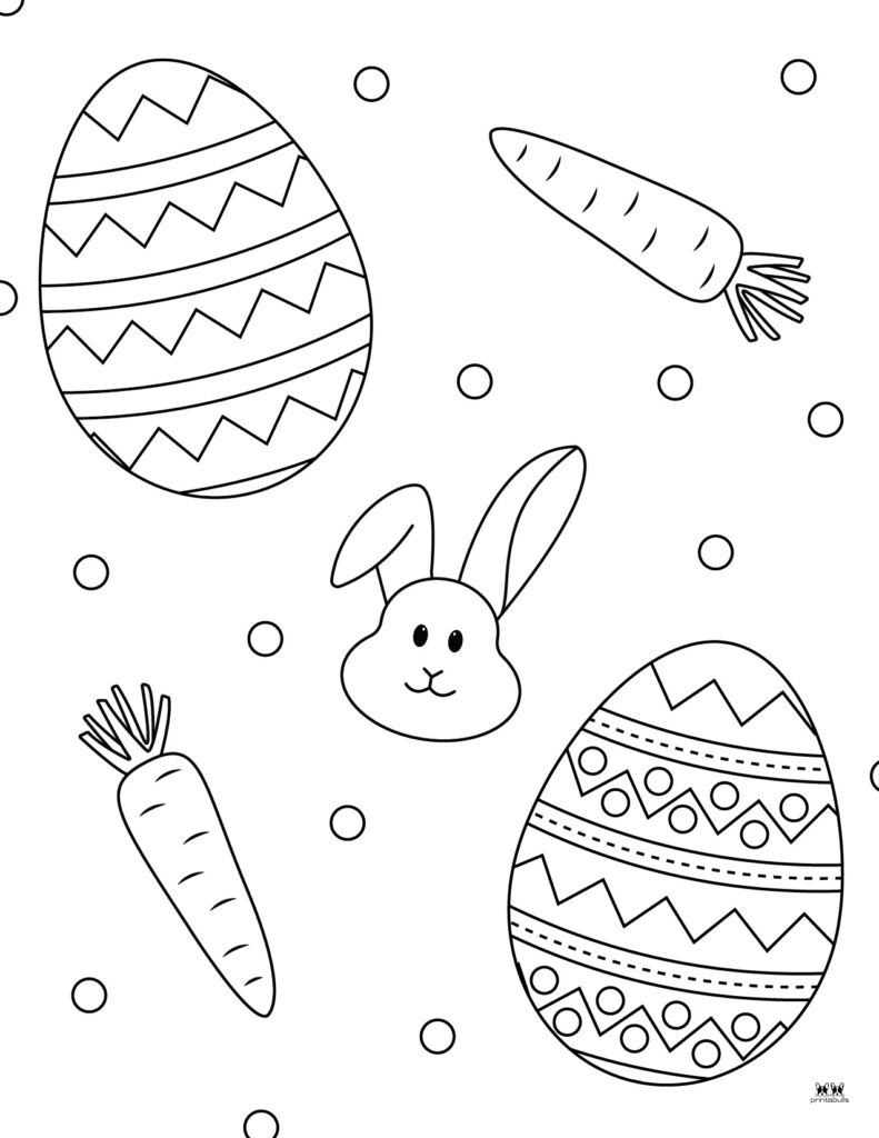 Printable Easter Coloring Page-Eggs 2