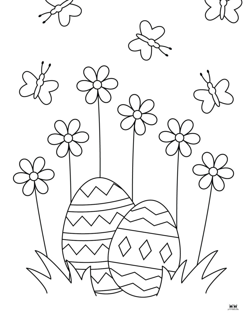 Printable Easter Coloring Page-Eggs 3