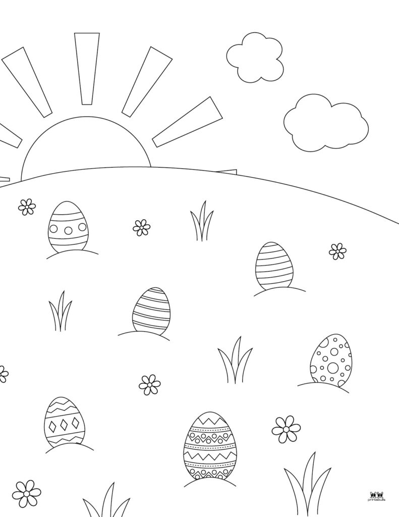 Printable Easter Coloring Page-Eggs 4