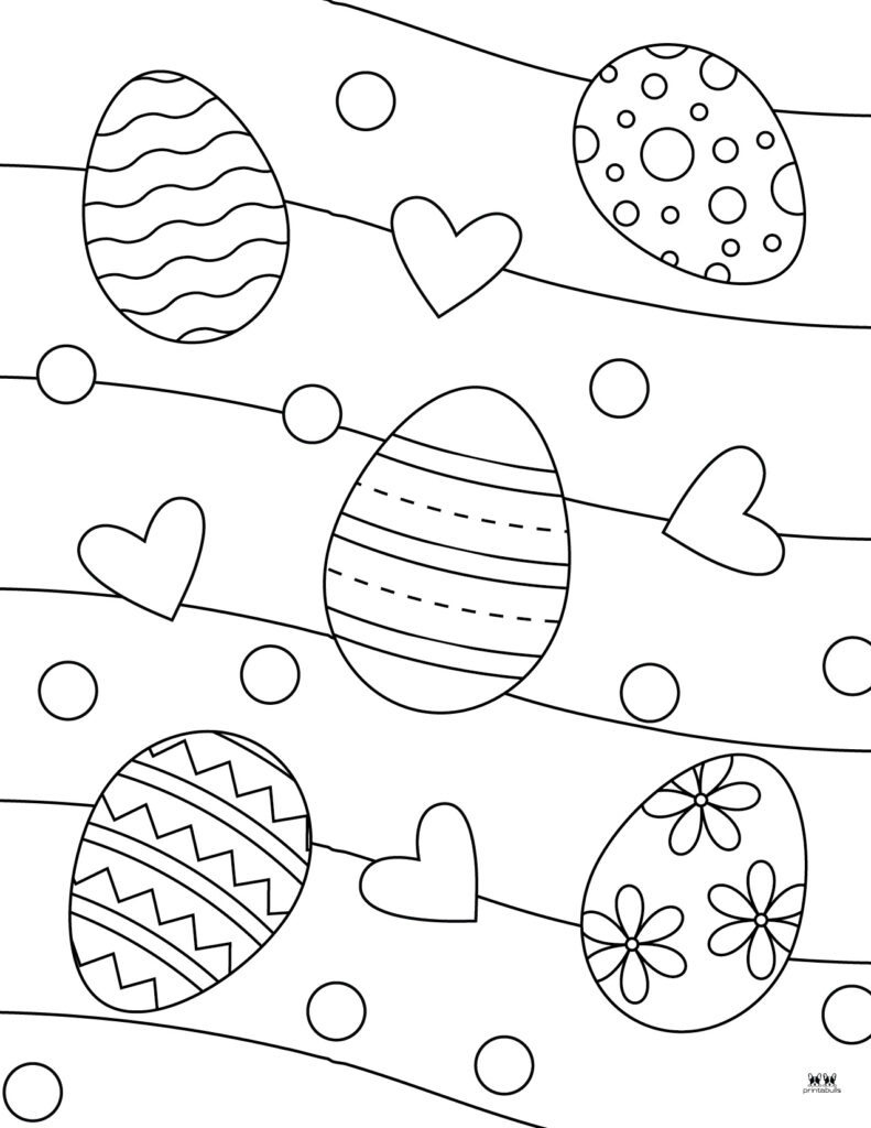 Printable Easter Coloring Page-Eggs 5