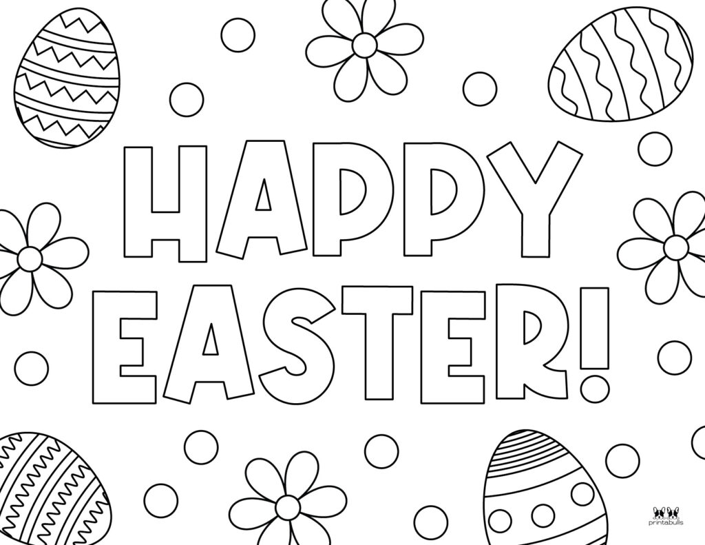 Printable Easter Coloring Page-Happy Easter 3