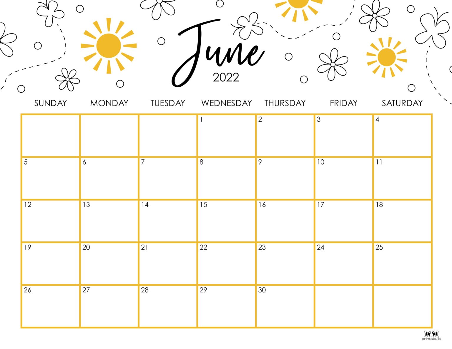 June 2022 calendars 25 free printables printabulls