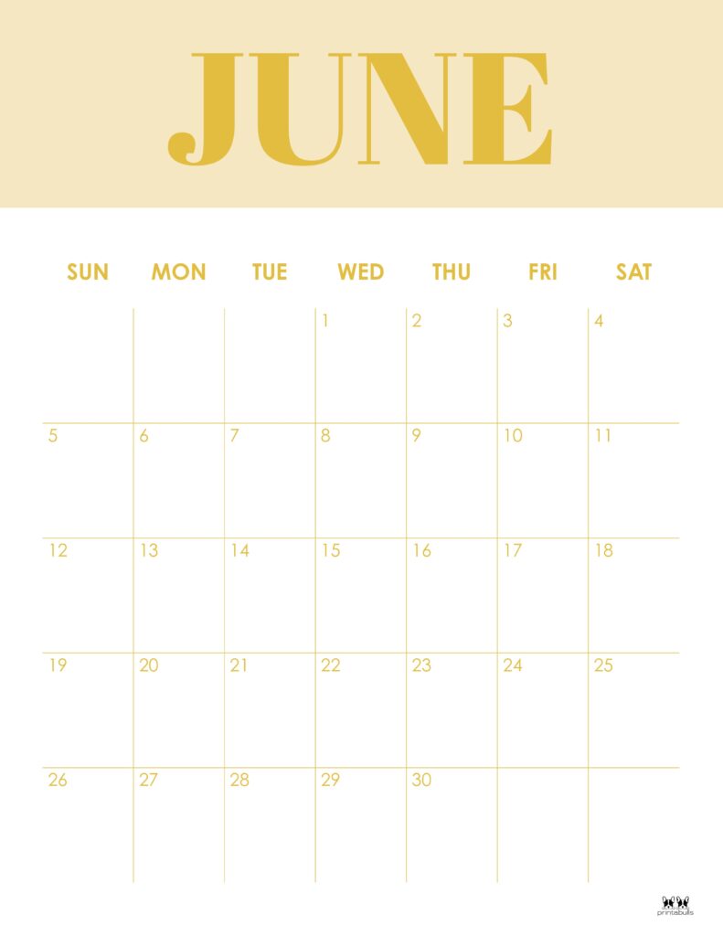 Printable June 2022 Calendar-Style 16