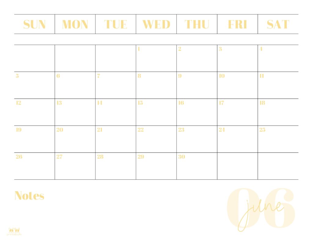 Printable June 2022 Calendar-Style 2