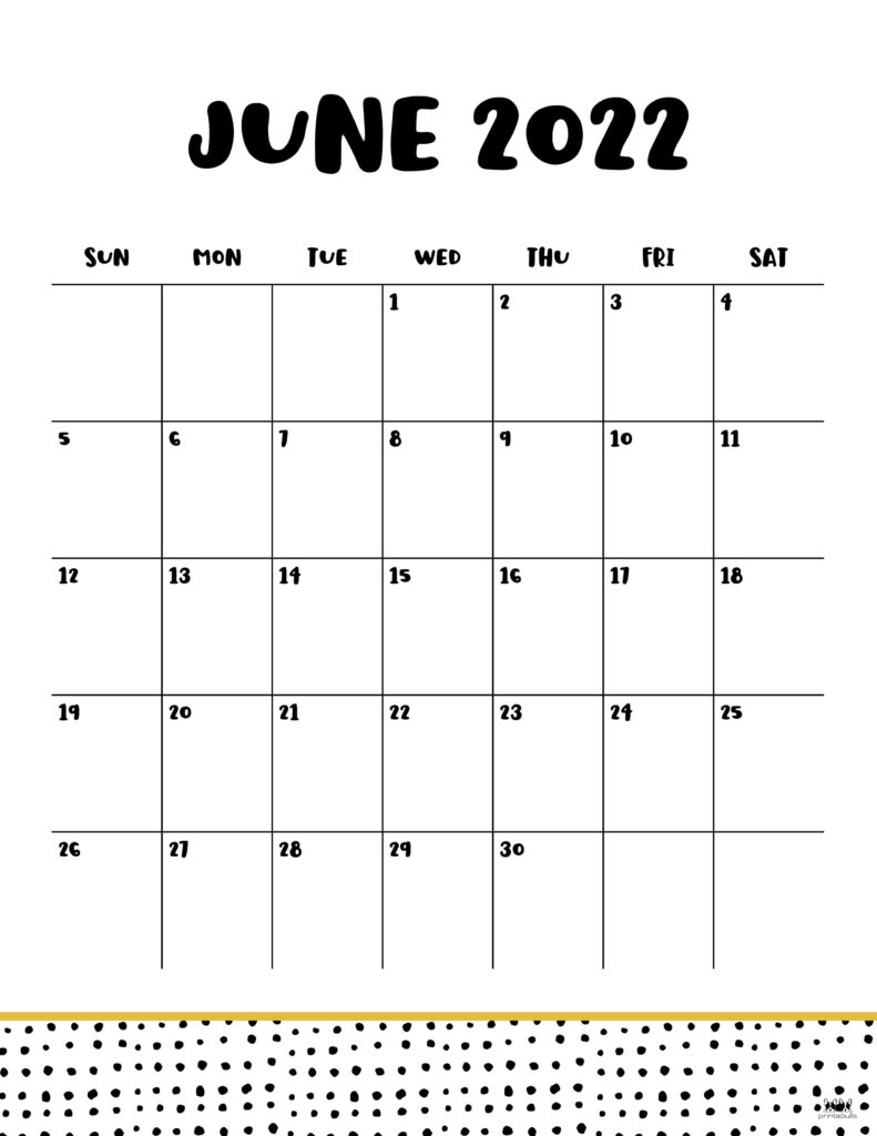 Printable June 2022 Calendar-Style 23