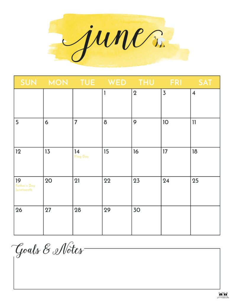 Printable June 2022 Calendar-Style 5