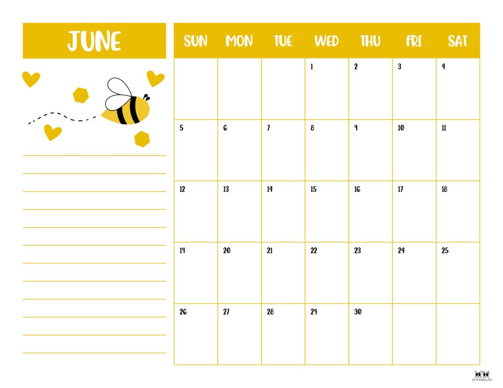 Printable June 2022 Calendar-Style 6