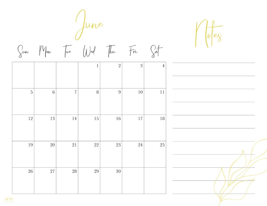 Printable June 2022 Calendar-Style 7