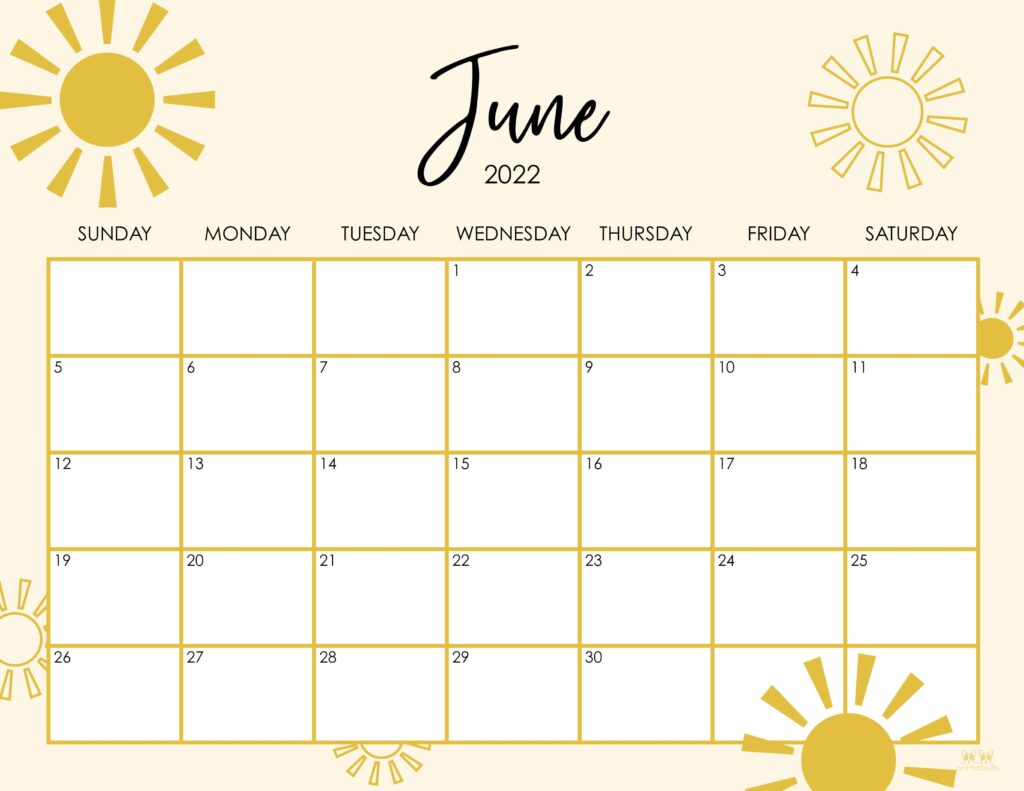 Printable June 2022 Calendar-Style 8