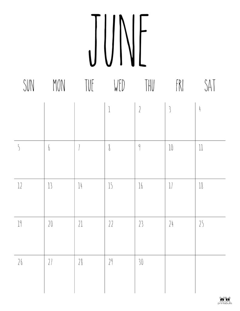Printable June 2022 Calendar-Style 9