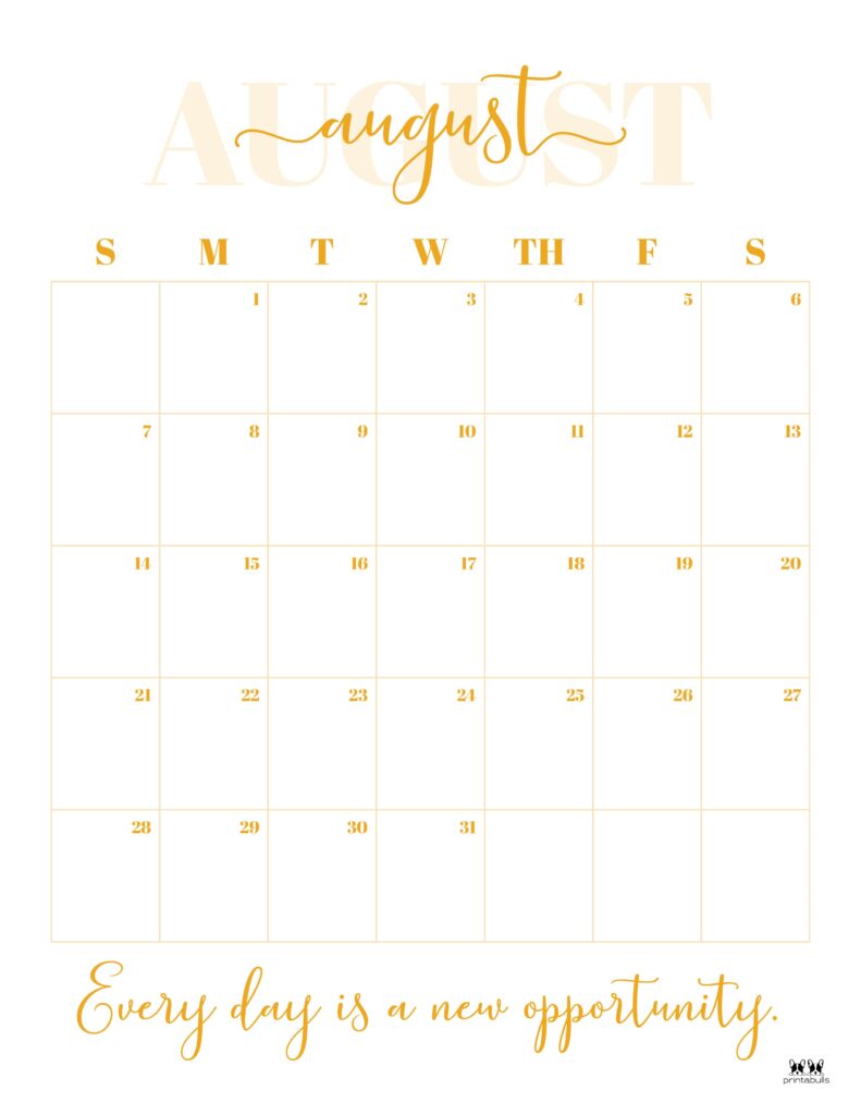 Printable August 2022 Calendar-Style 13