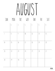 August 2022 Calendars - 33 FREE Printables | Printabulls