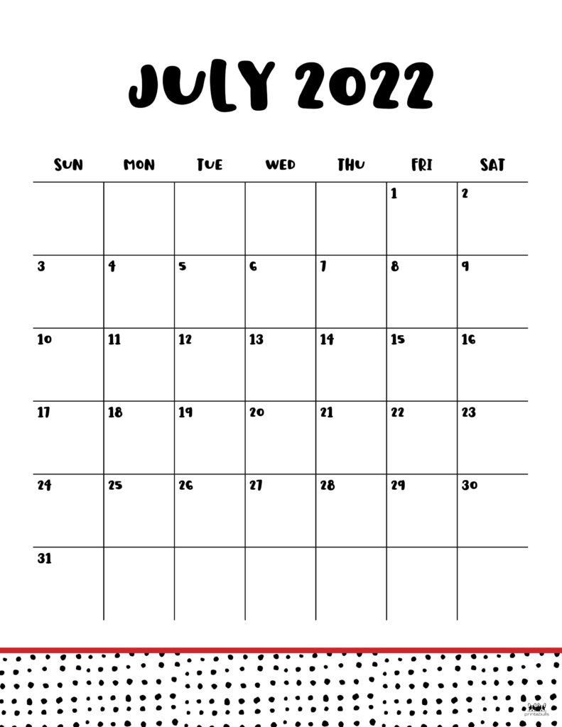 Printable July 2022 Calendar-Style 23