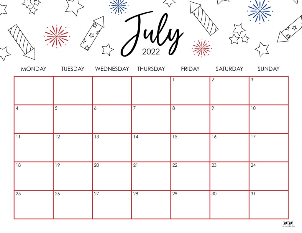 Printable July 2022 Calendar-Style 33