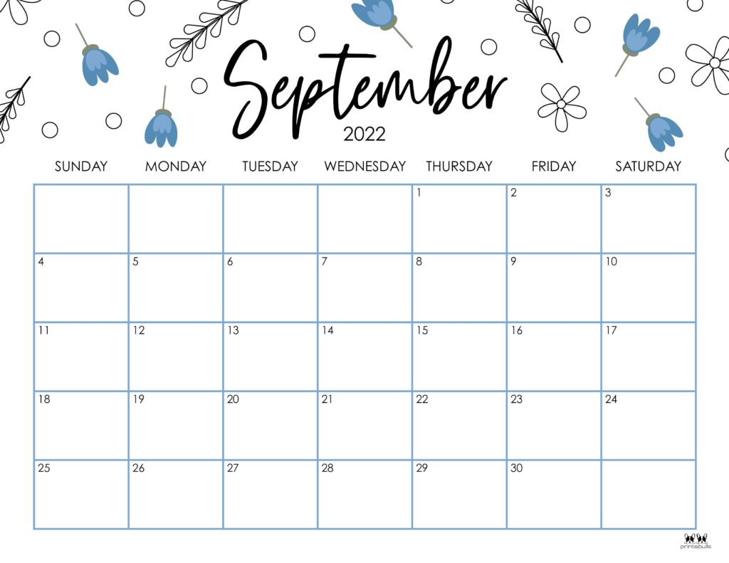 Printable September 2022 Calendar-Style 15