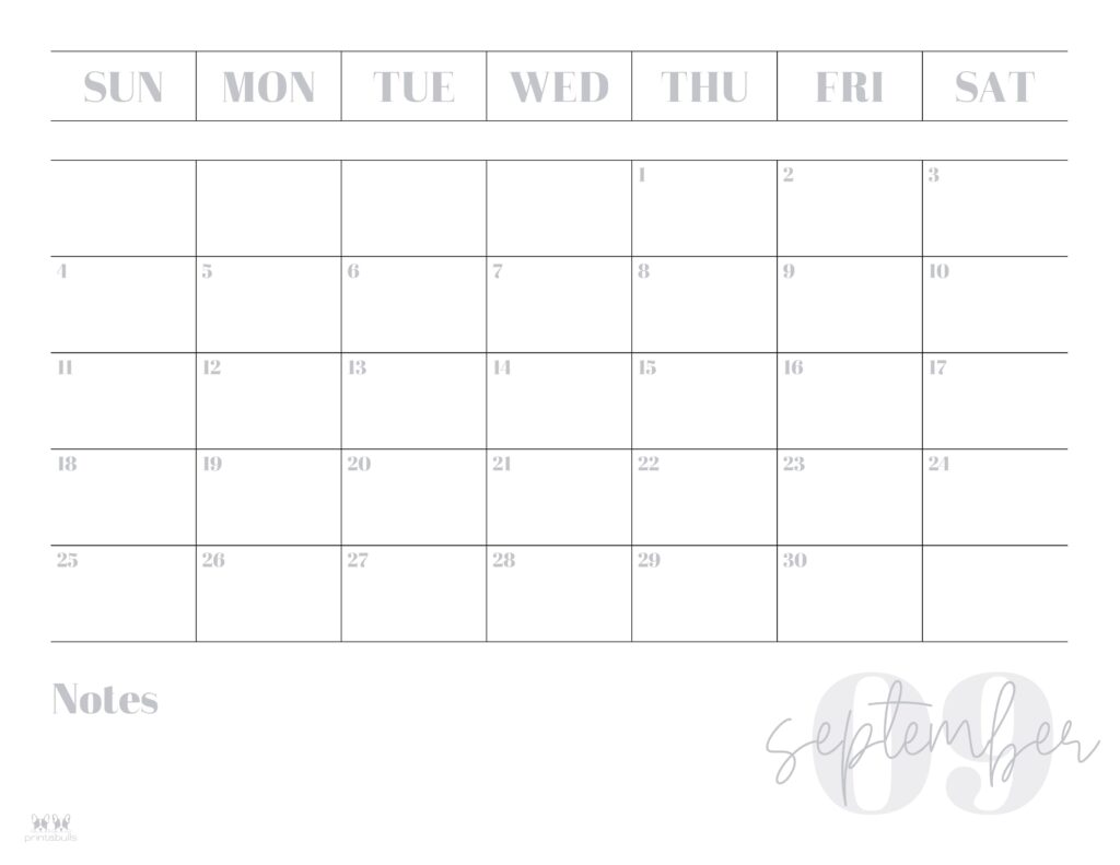 Printable September 2022 Calendar-Style 2