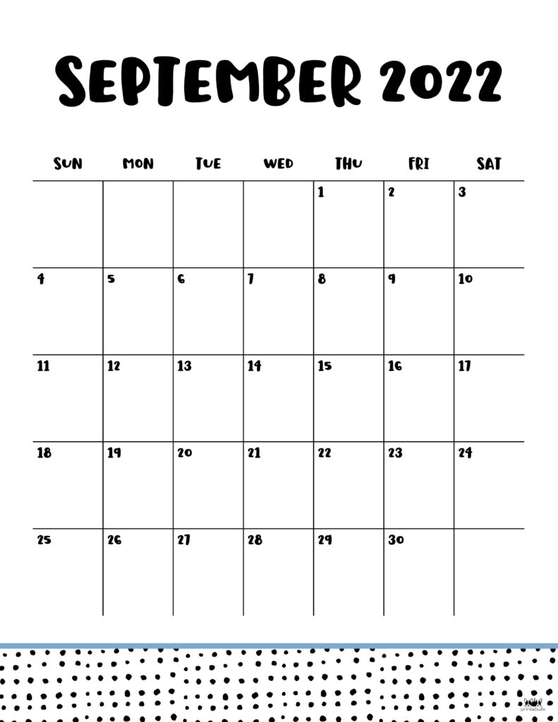 Printable September 2022 Calendar-Style 23