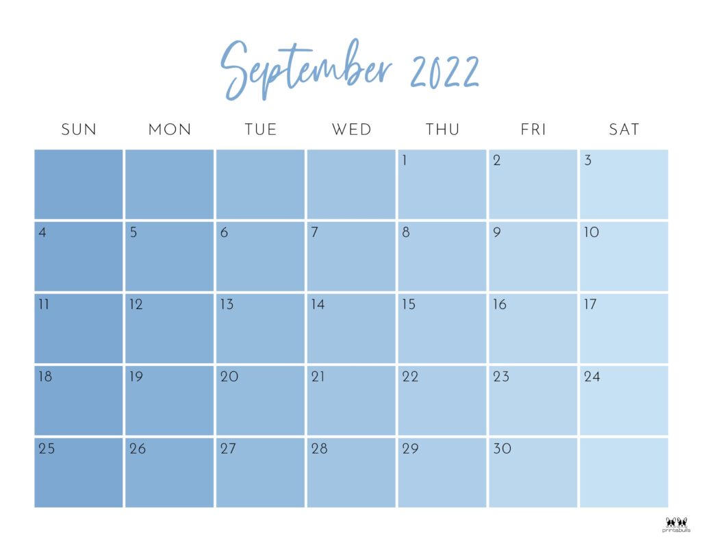 Printable September 2022 Calendar-Style 24