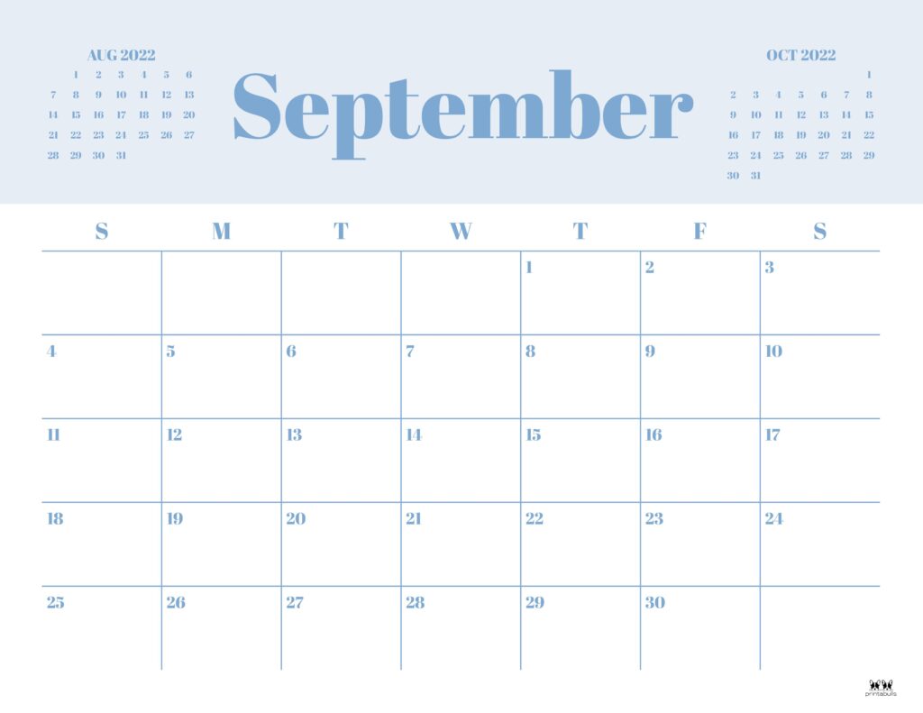 Printable September 2022 Calendar-Style 35