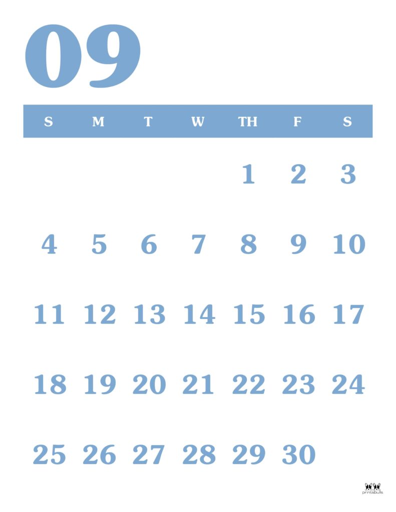 Printable September 2022 Calendar-Style 40