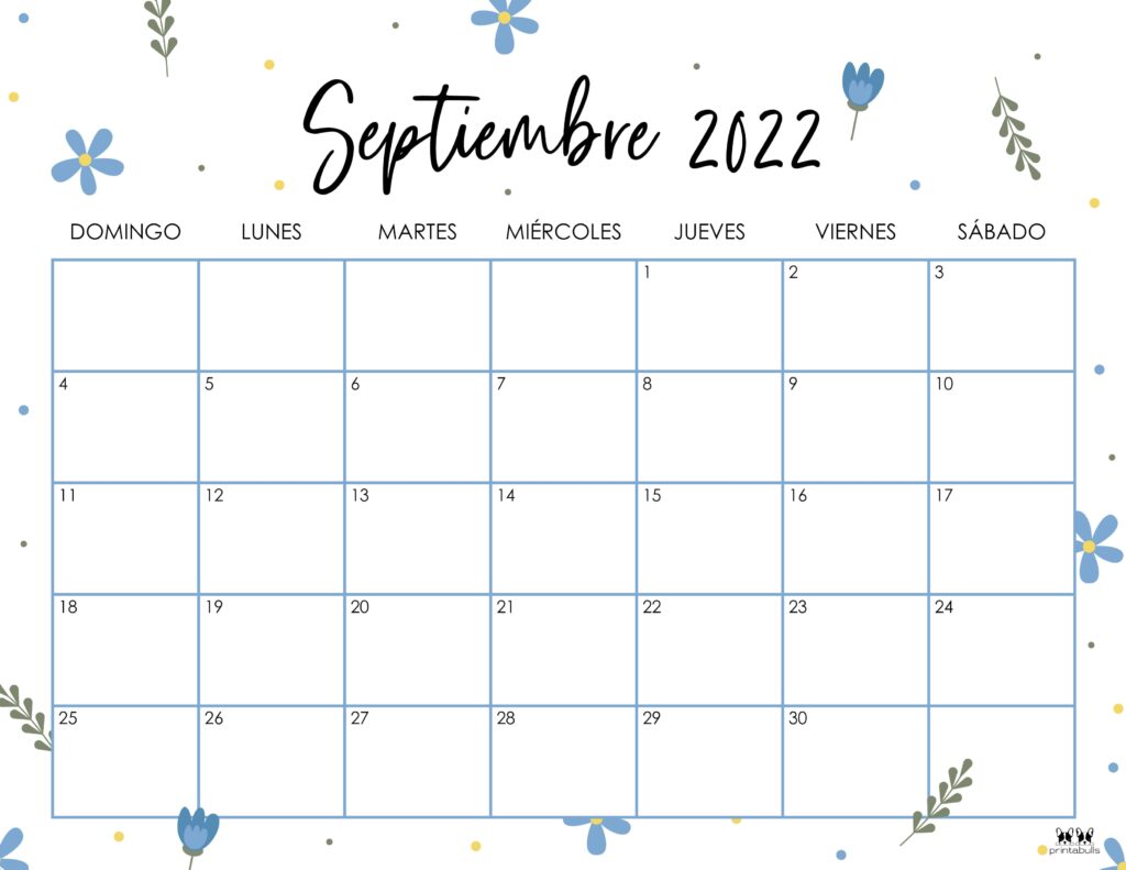 Printable September 2022 Calendar-Style 48