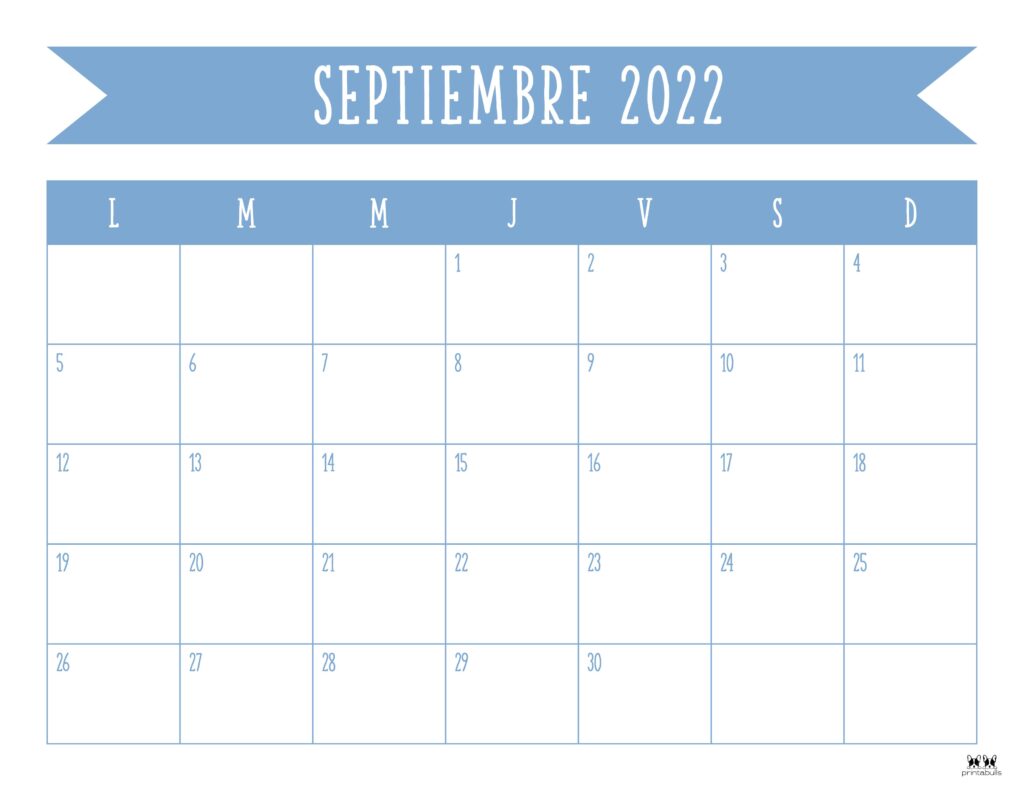 Printable September 2022 Calendar-Style 50
