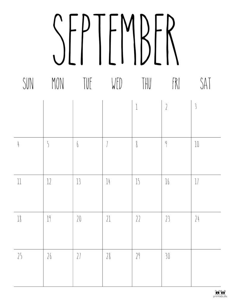 Printable September 2022 Calendar-Style 9