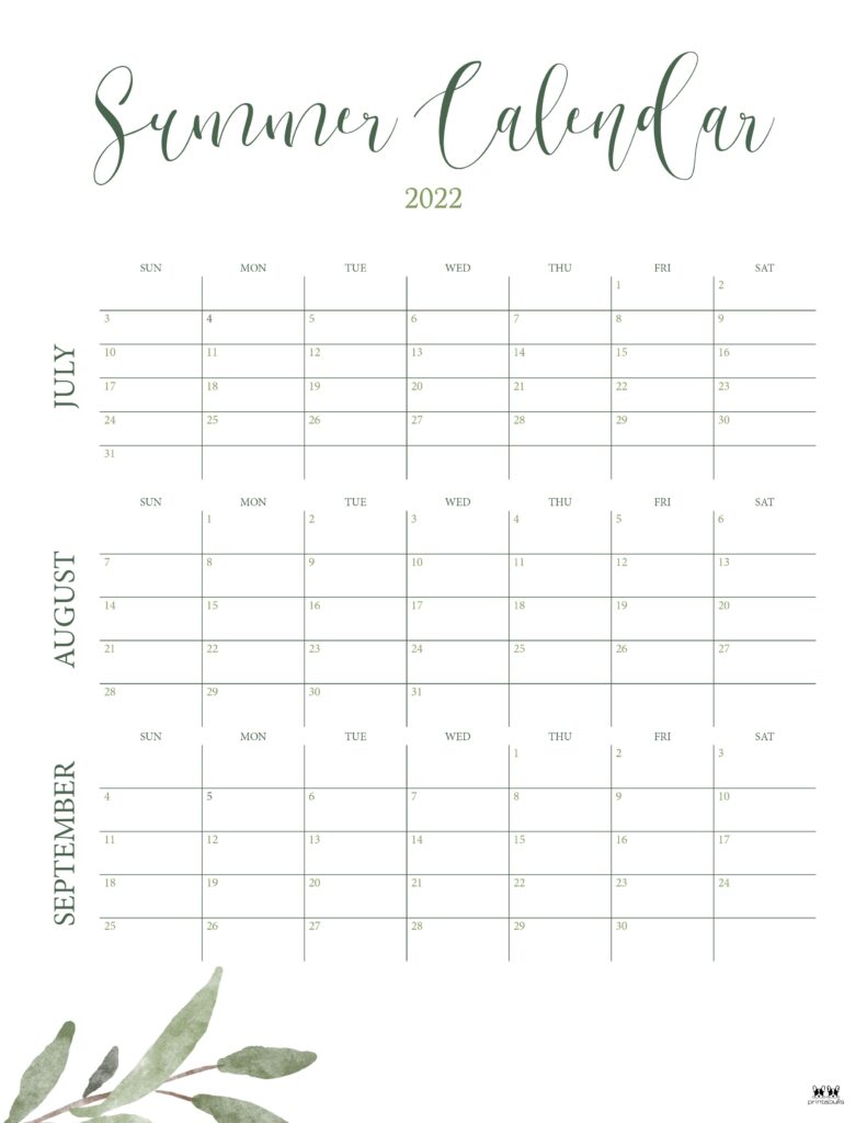 Printable Summer Calendar-12