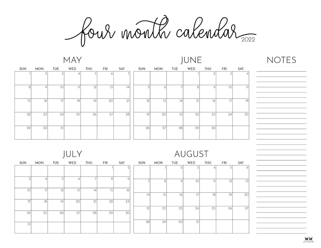 Four Month Calendar-1