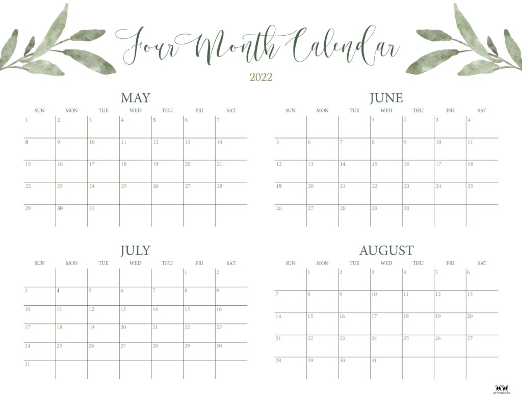 Four Month Calendar-2
