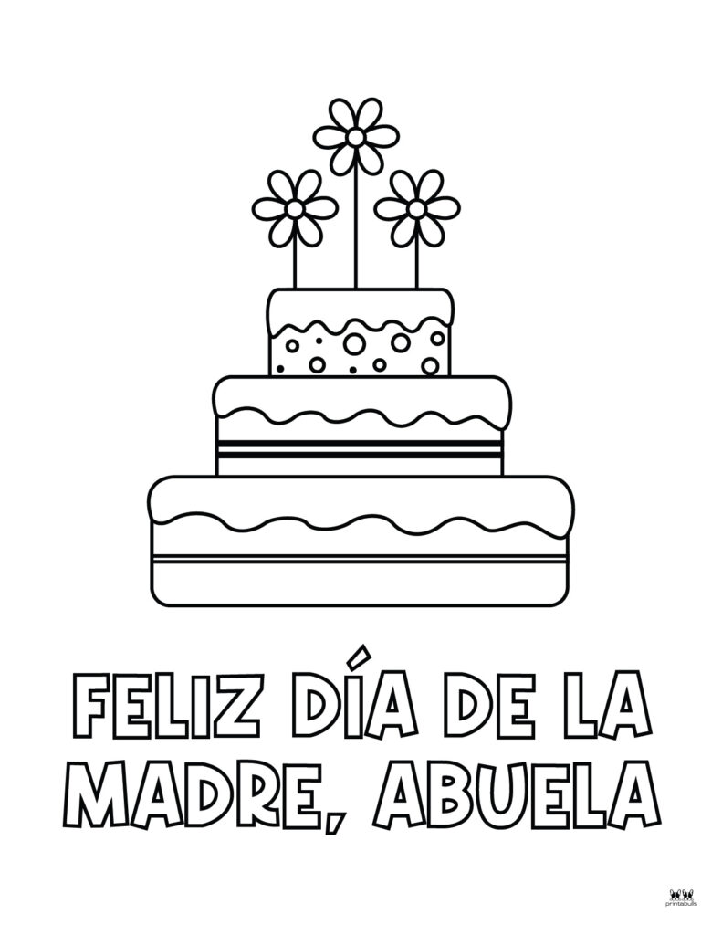 Happy Mother_s Day Grandma Spanish Coloring Page-1